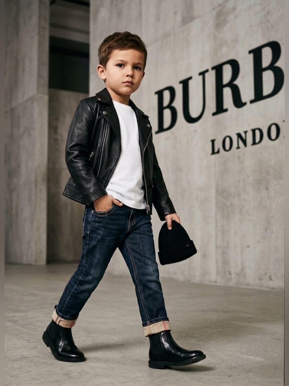 Authentic Burberry luxury designer signature boys denim jeans Sz 5